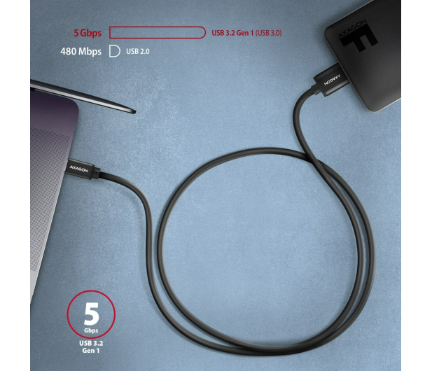 Axagon Kabel BUMM3-CM10AB SPEED Micro-B USB - USB-C 3.2 Gen 1 1 m - 1485430 - zdjęcie 3